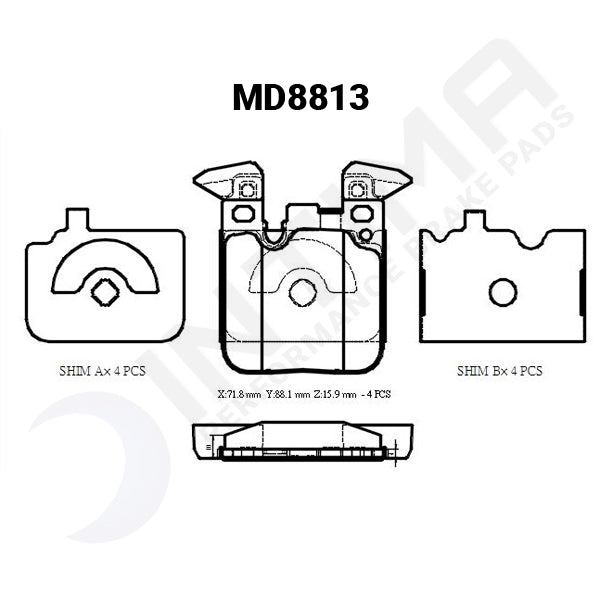 Intima SR Rear Brake Pads