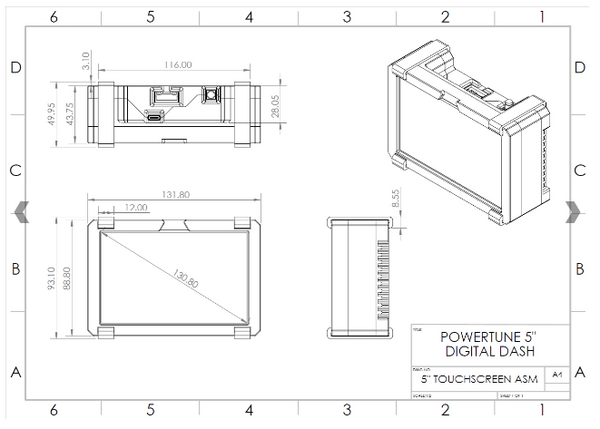 Powertune Digital Mini Dash V5