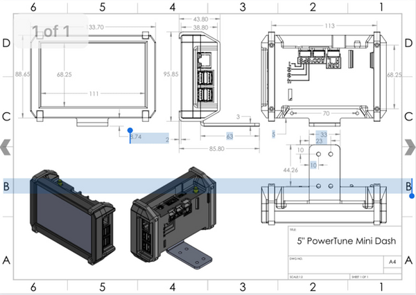 Powertune Digital Mini Dash V5